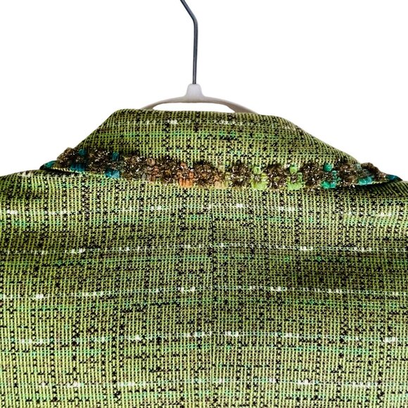 Isabel & Nina Green Tweed Womens Skirt Suit Set Size 16 - Picture 10 of 16